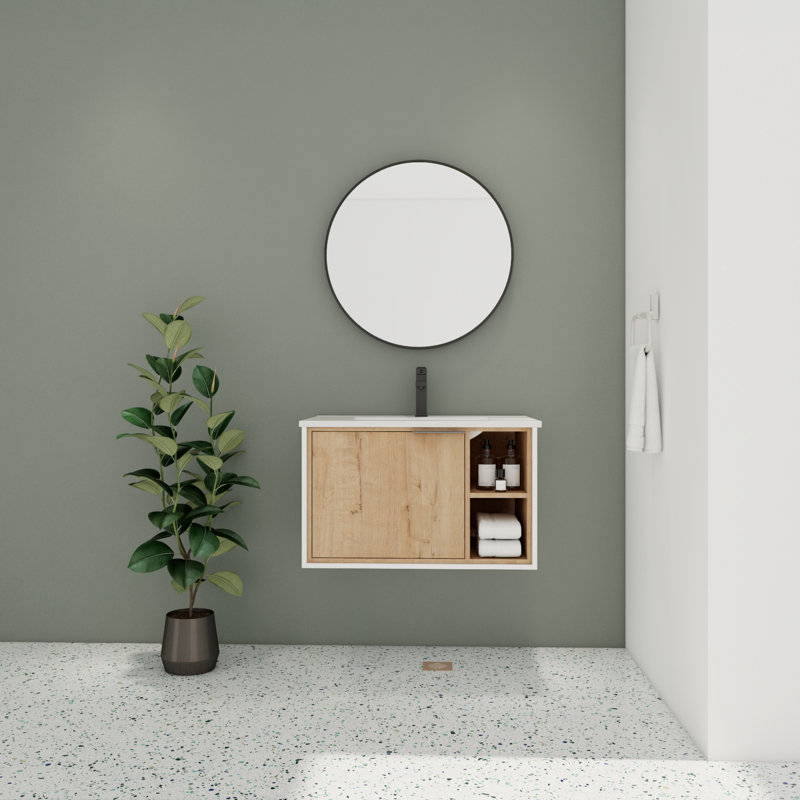 Ensemble de meuble-lavabo simple 30,47 po avec plateau en pierre Dejania