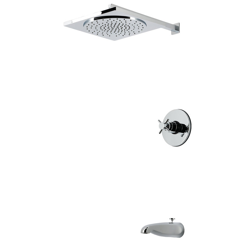 Robinet de baignoire et douche à pression équilibrée à poignée simple Kingston Brass Concord, Polished Chrome
