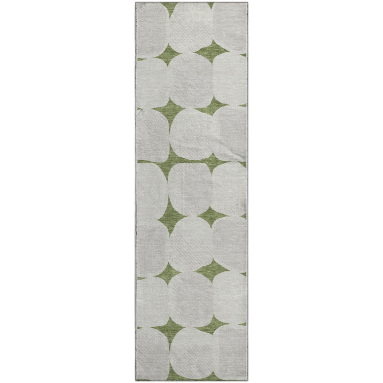 Premium Machine Washable Prisco Green Rug