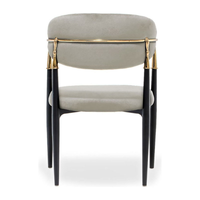 Fauteuil en velours Humbert, Beige, Doré