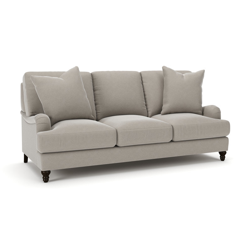 Walters 88'' Recessed Arm Sofa, Drusky Linen Sustain® Basketweave