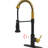 Touchless Kitchen Faucet With Pull Down Spray - Hands Automatic Smart, Black + Gold, Contemporary, Stainless Steel, Ceramic Fill Smart Touchless, , Contemporary Design, Filler