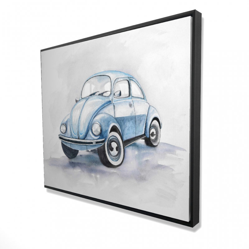 Beetle Blue Car Print On Canvas