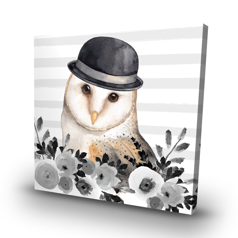 Owl detective - 32"x32" art on canvas