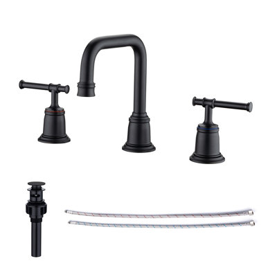 Widespread 2-handle Bathroom Faucet with Drain Assembly