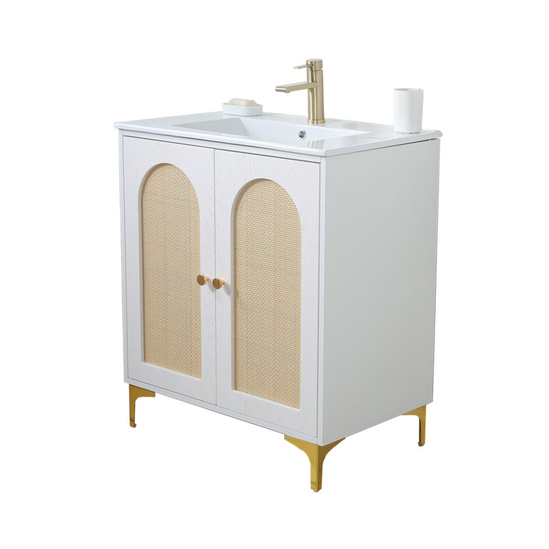 30'' White Modern Free-Standing Single Bathroom Vanity Set
