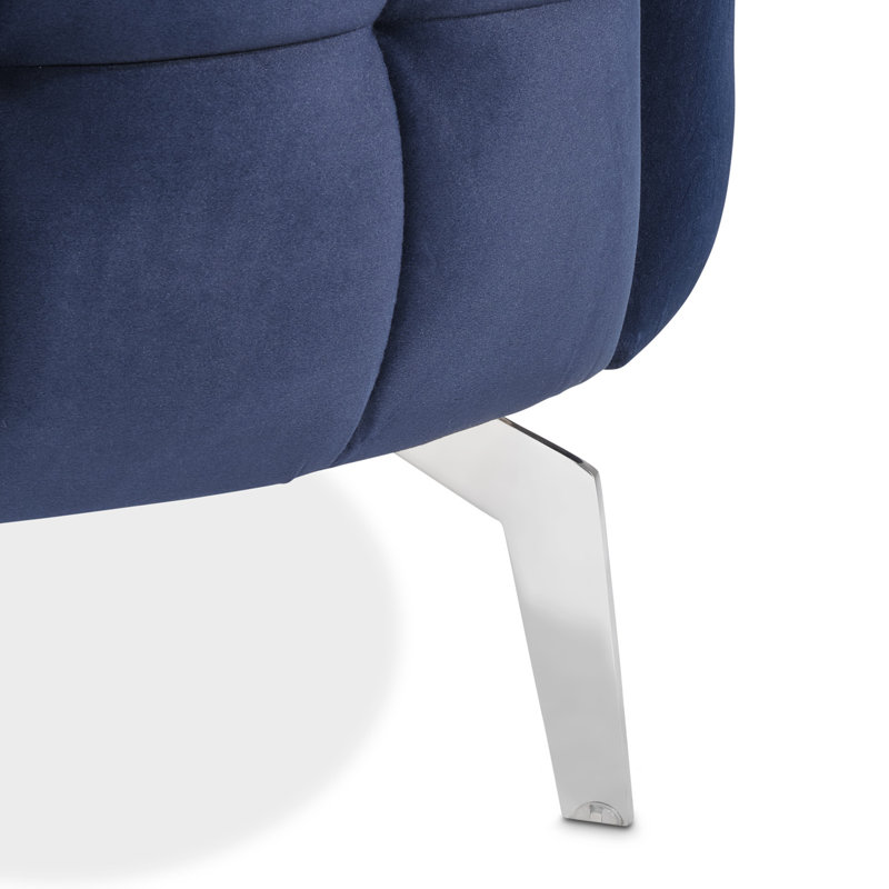 A La Carte Barrel Chair, Silver, Indigo Velvet