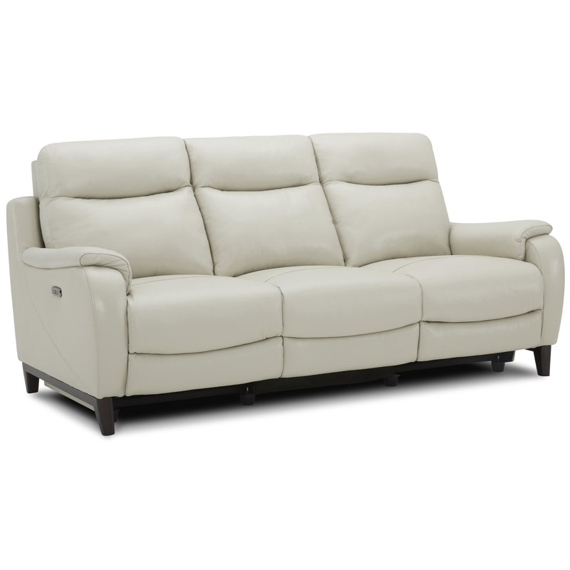Ensemble de canapé inclinable électrique en cuir à grain supérieur Leonard, Fumée