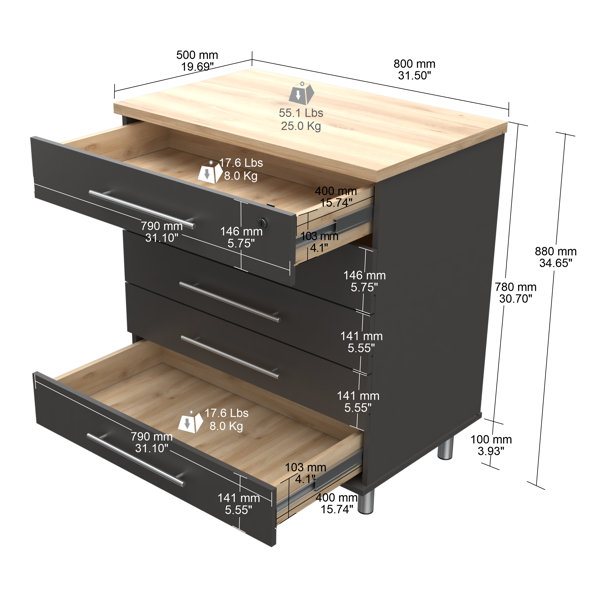 Inval Kratos 6-Piece Garage Storage System - Dark Grey