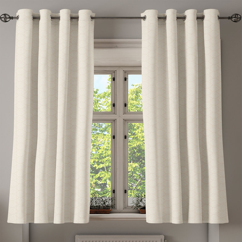 Rideau à œillets décoratif à 2 panneaux Latitude Run® Ivory, 50 po x 63 po, crème, L 50 po x L 63 po