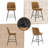 360° Swivel Bar Stools Set of 4 with Backrest & Footrest, Industrial PU Leather Kitchen Island Stools, 330lbs Capacity, Easy Assembly-93524387-93524388
