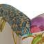 Fauteuil d'appoint, motif floral et léopard, velours bleu turquoise et violet-432765470