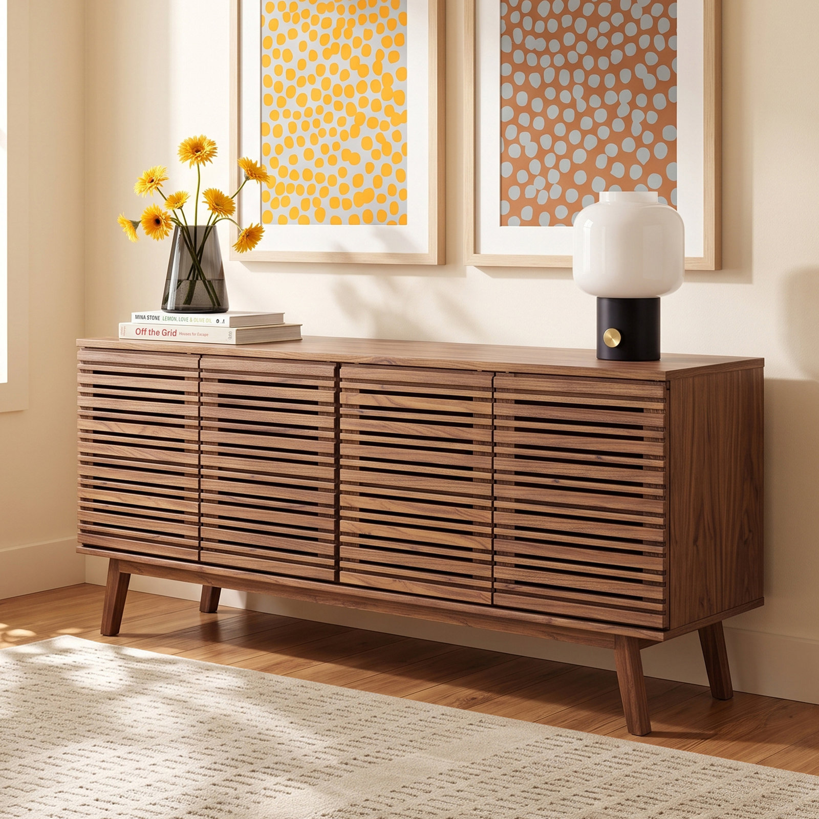 Daima 62" TV Stand, Walnut