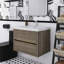 Meuble-lavabo mural blanc brillant avec comptoir en résine de pierre et tiroirs à fermeture en douceur-2015434258-2015434261