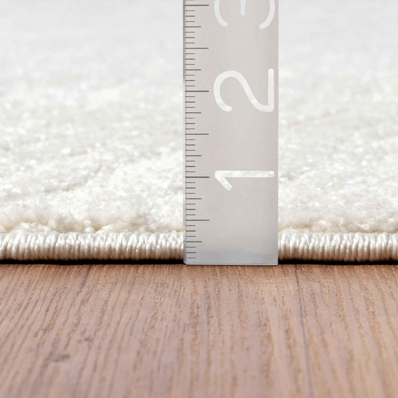 Cream Geometric Wave 5' x 7' Synthetic Area Rug