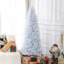 Crayon, arbre de Noël artificiel non éclairé, sapin de Noël mince avec branches réalistes, arbre d'Halloween avec 618 pointes, blanc-1254065259