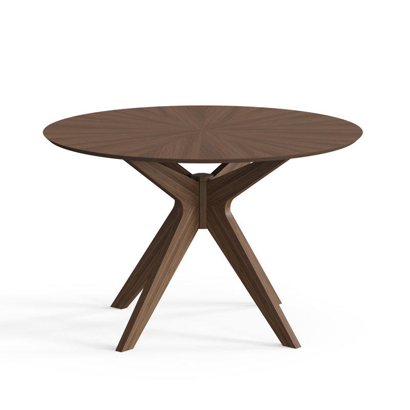 Table de salle à manger en bois de 47 po Fenway, Dessus noyer / base noyer