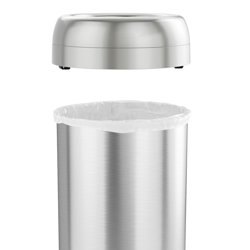 Poubelle à double désodorisation avec roues et corbeille en acier inoxydable Itouchless, 16 gal