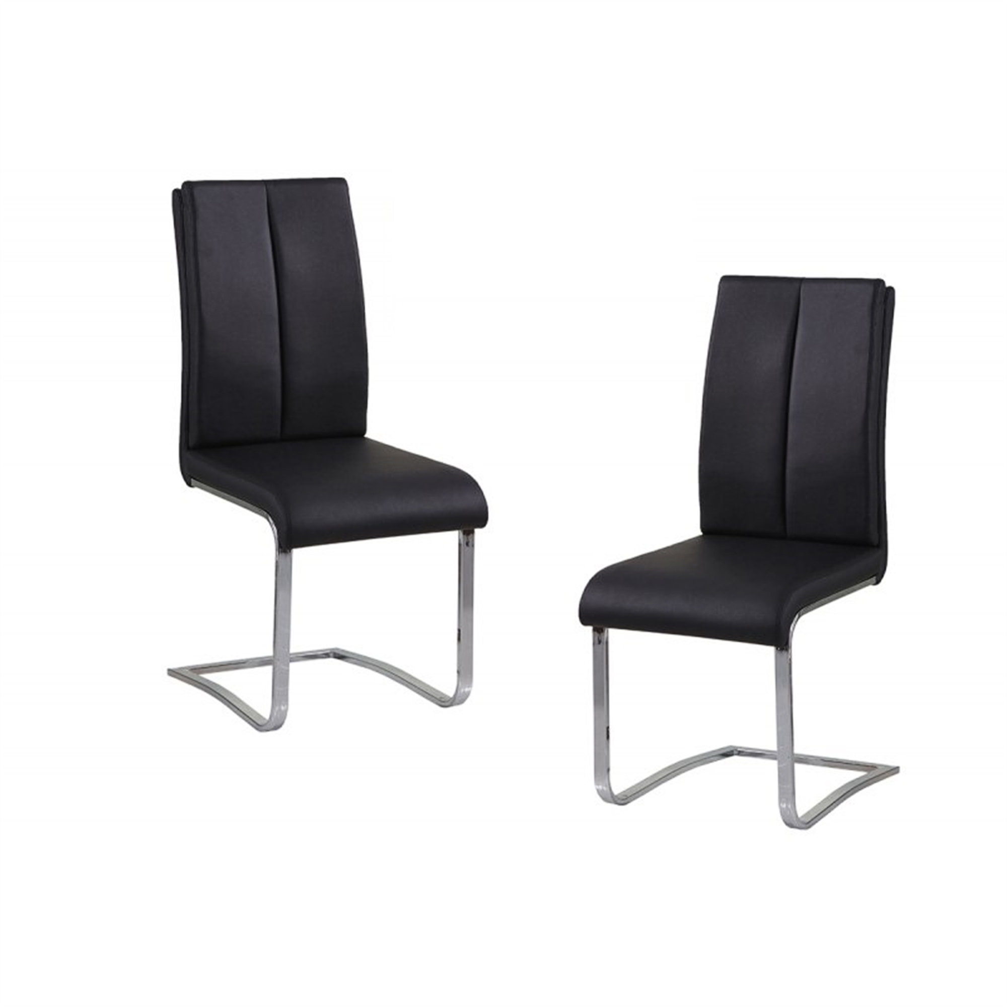 Wrought Studio Black Faux Leather Upholstered Dining Chair Set Of 2 ...