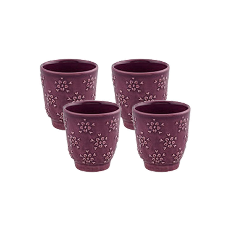 Flora Earthenware Espresso Cup, Purple