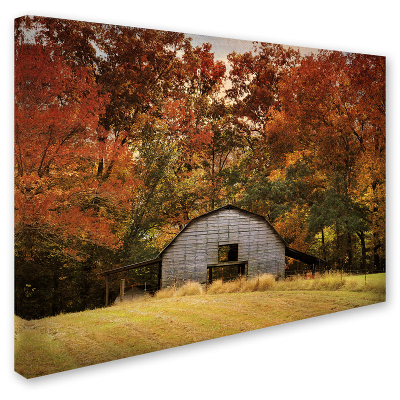 'Autumn Barn' Photographic Print on Wrapped Canvas, 14" H x 19" W