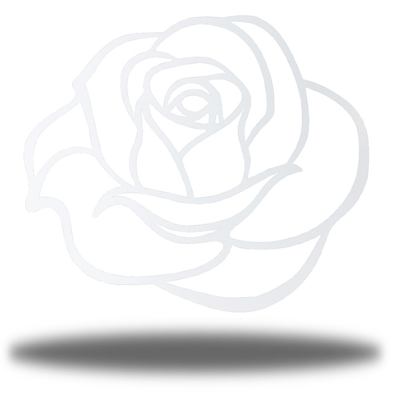 Décoration murale en métal Rose Bud Coastal, H 24 po x l 16,25 po x P 0,0625 po, Blanc