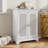Spacious White Makeup Vanity Cabinet With Board And Glamorous Appeal Modern Cd Storage Adjustable Partition Space Design