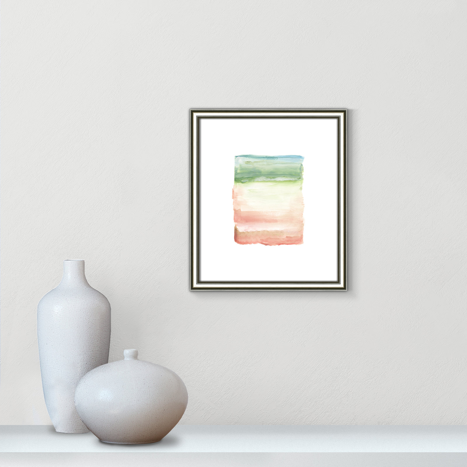 Skye I - Picture Frame Print on Paper, 16.25" H x 14.25" W x 0.88" D, Silver Framed Paper