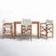 Capetown Counter Height Teak Outdoor Dining Set In Blue-840622109