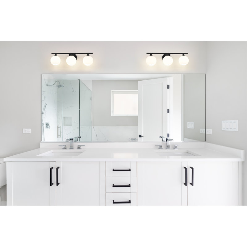 Éclairage pour meuble-lavabo 3 lumières Tarje, Noir mat