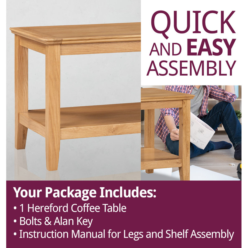 Elaina Four Leg Coffee Table with Storage