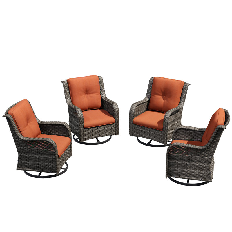 Ivandell Swivel Outdoor Lounge Chair, Orange