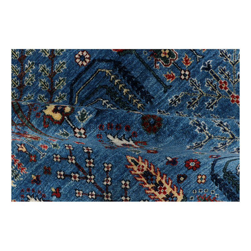 Aryana Wool Southwestern Area Rug in Blue/Rust