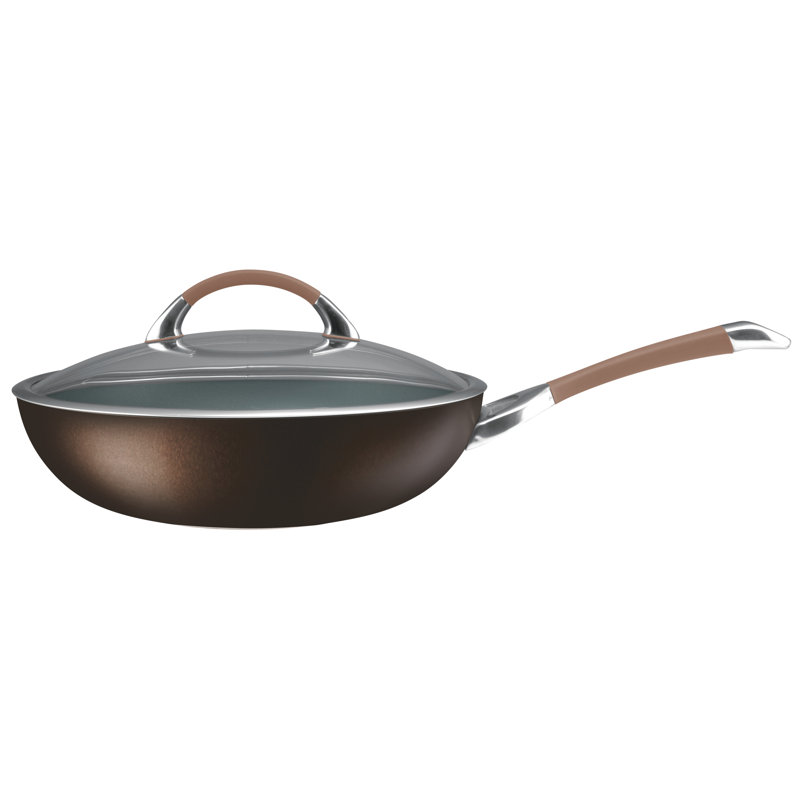 Circulon Symmetry 12-Inch Chocolate Nonstick Aluminum Pan with Lid