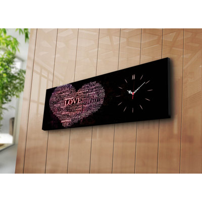 Elegant Decorative Canvas Wall Clock, 11.8 x 35.4 inches | 100% Suede Canvas with 100% Wooden Frame (Thickness: 1.2 inches) | Stylish Home Decor for Living Room, Bedroom, and Office, Timeless Design