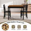 3 Pcs Dining Table Set Wooden Square Kitchen Table With 2 Upholstered Chairs-1690044344