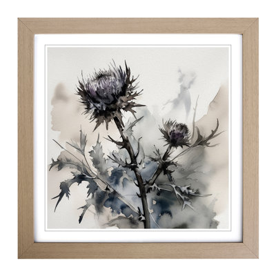 Thistle Ink Wash No.1 - Framed Print