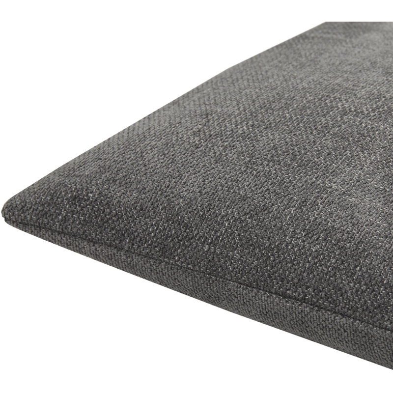 Gray Polyester Square Reversible Throw Pillow 18"