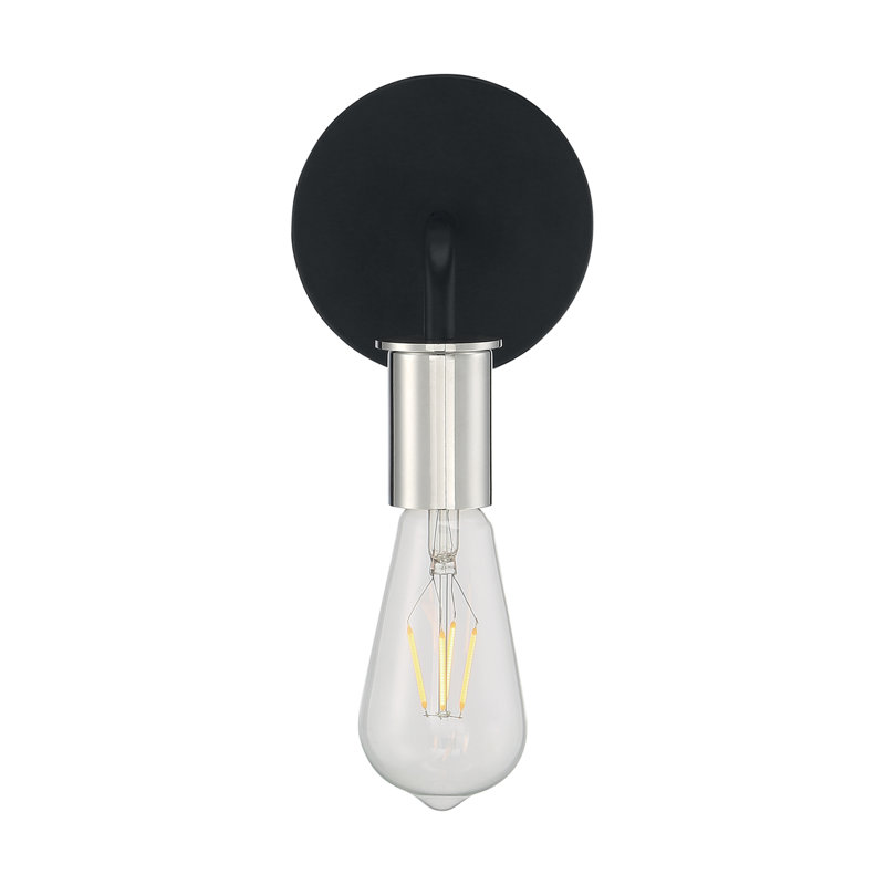 Avriana Dimmable Bath Sconce, Black/Polished Nickel
