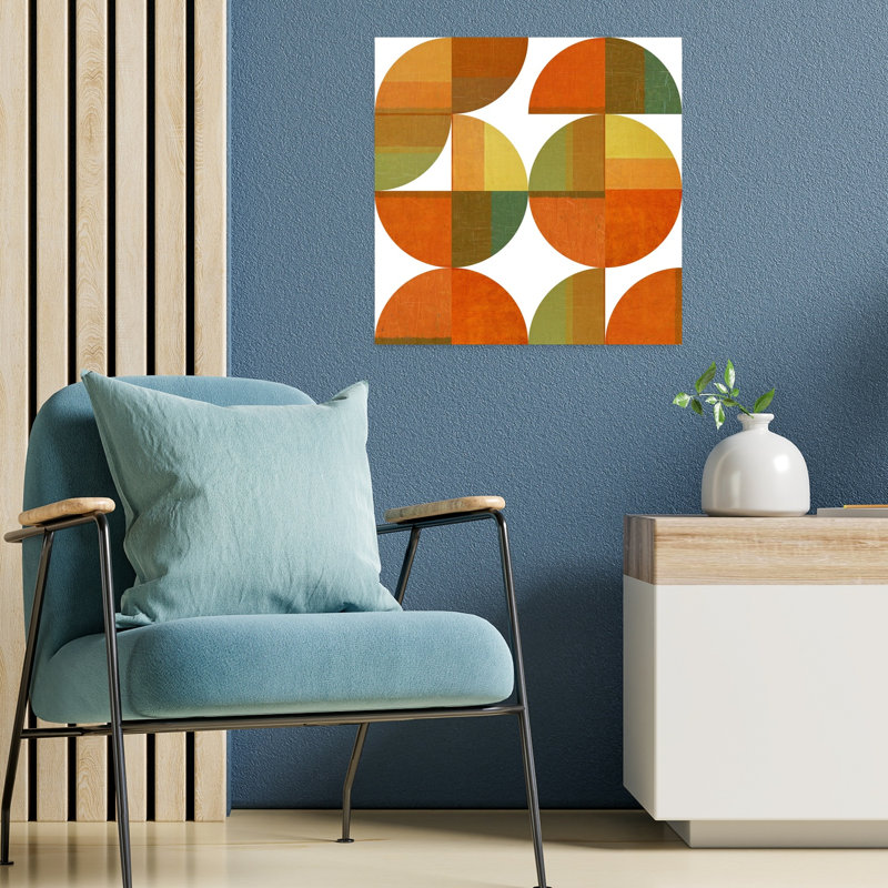 Four Suns Quartered, art abstrait contemporain, H 18 po x l 18 po