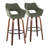 Sarah Fixed-Height Fabric Bar & Counter Stool with Bent Wood Legs & Round Footrest-105493367-100169897