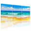 Nautique et plage, océan, vagues, ciel, plage, nuages, sable, soleil, horizon, ensemble de 3 impressions sur toile-688958873