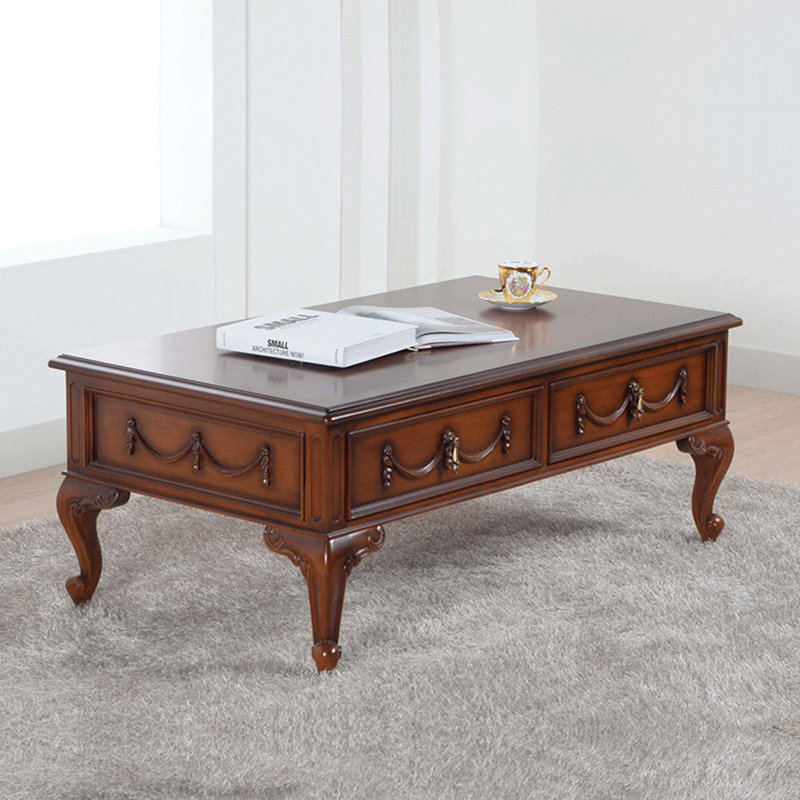 Table basse en bois massif de style américain