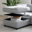 Canapés compacts modernes avec rangement, tissu chenille gris pour le salon