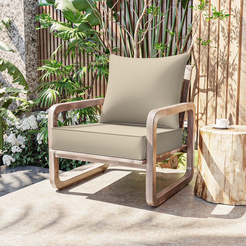 22"W X 24"D Outdoor Deep Seat Cushion Set Outdoor Seat/Back Cushion, Beige