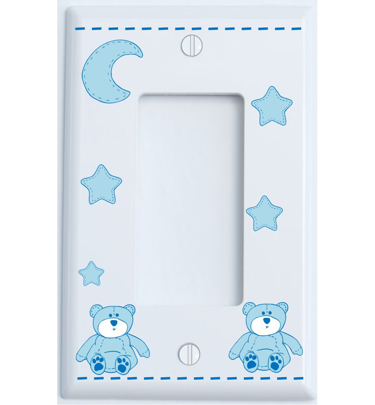 Plaque murale à bascule Teddy Bear, Bleu / blanc