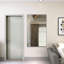 Très grand miroir de salle de bain moderne noir avec cadre en aluminium