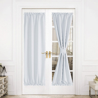 Blackout Curtain for French Door, Rod Pocket Thermal Insulated Drapes Privacy Window Panel for Living Room/Doorways/Classroom, 1 Panel