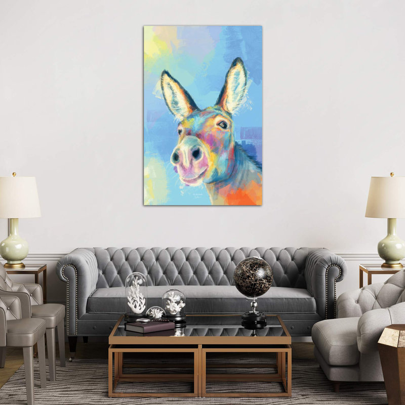 Carefree Donkey - Print on Canvas, No Frame, 101.6 cm H x 66.04 cm W x 1.91 cm D