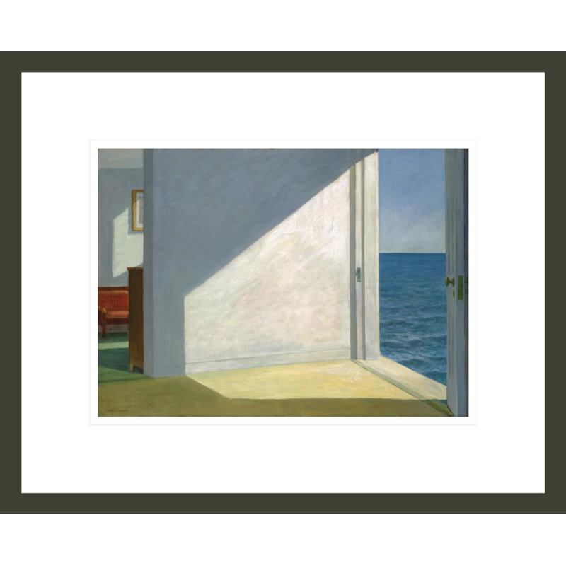 "Les chambres au bord de la mer" par Edward Hopper - Estampe numérique encadrée, H 13,72 po x l 16,75 po